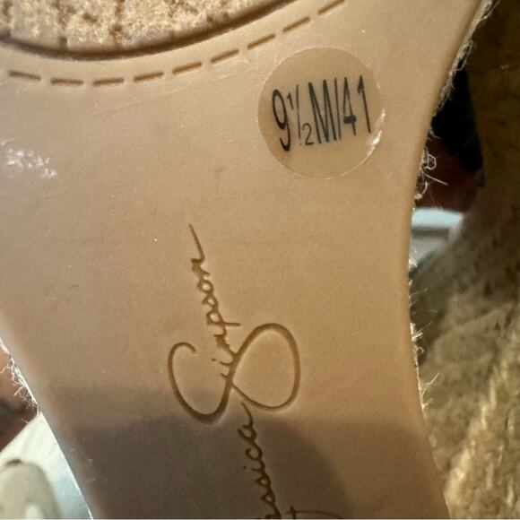 Jessica Simpson Women's Pink Green floral espadrille wedge heel sandals Size 9.5 - Picture 6 of 6